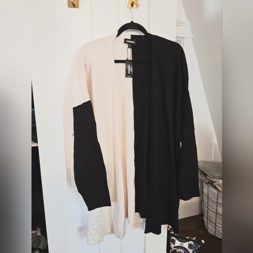 Color Block Express stretch cardigan.  Never worn, with tags attached.